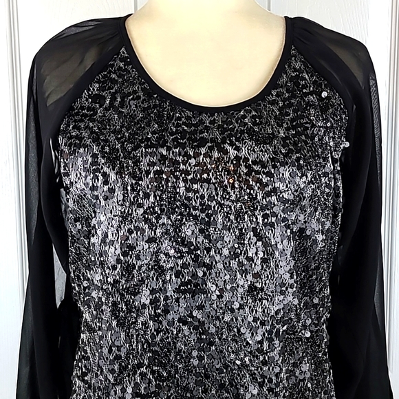 Badgley Mischka Sequined Blouse - Picture 2 of 11